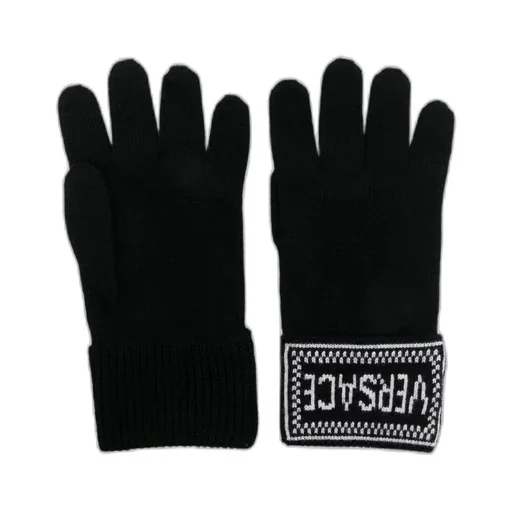 Intarsia-Logo Virgin-Wool Gloves