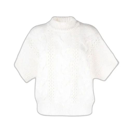 Open-Knit Short-Sleeve Jumper