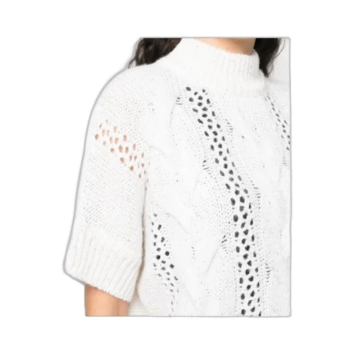 Open-Knit Short-Sleeve Jumper