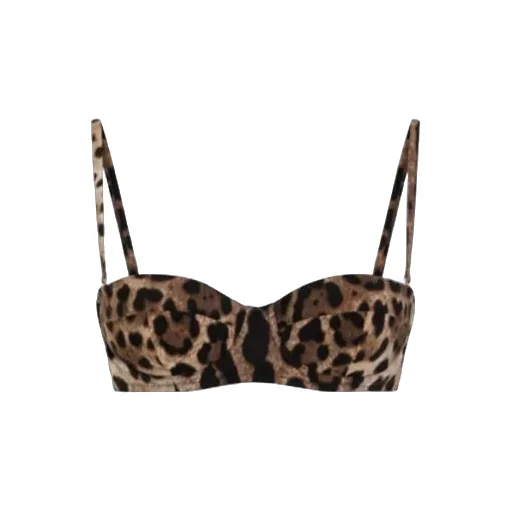 Leopard-Print Balconette Bikini Top