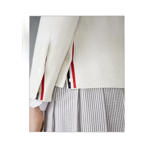 Classic Cashmere 4-Bar V-Neck Cardigan