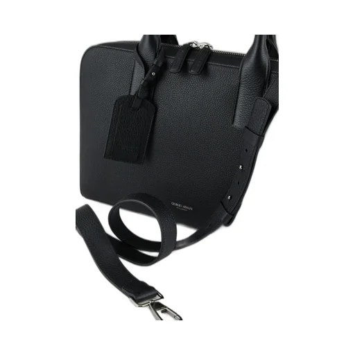 Logo-Stamp Leather Laptop Bag
