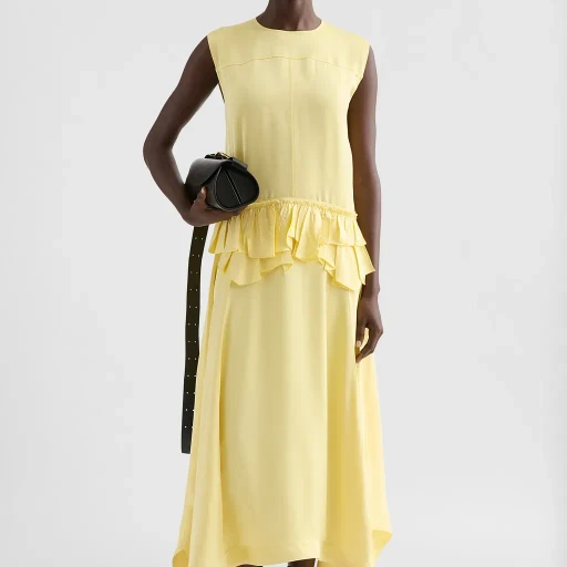 Fluid Viscose Ruffle Dress