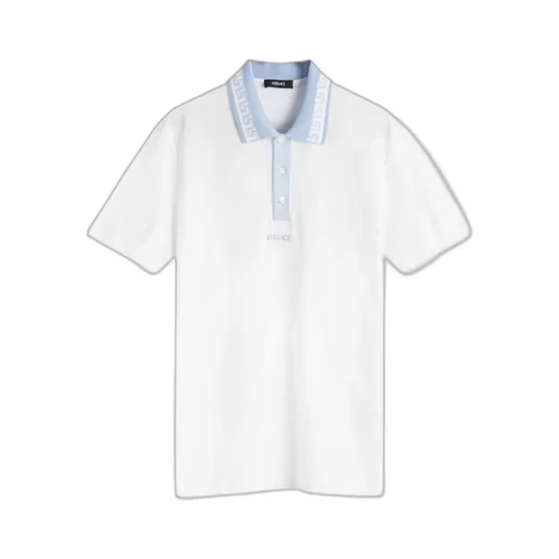 Versace Logo-Embroidered Short-Sleeved Polo Shirt