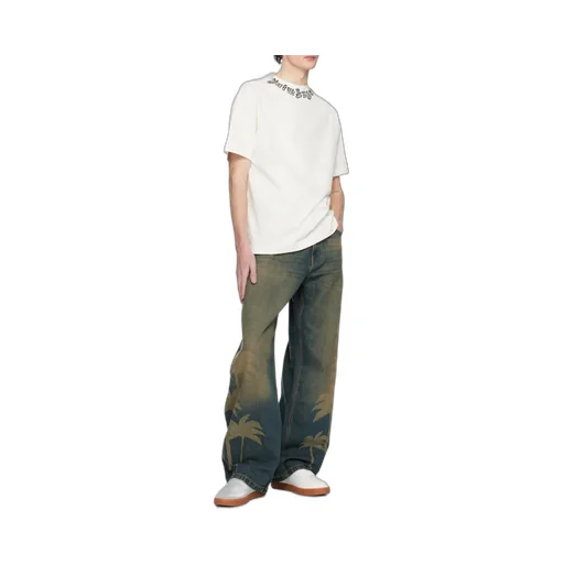 Palm Angels Neck-Logo Short-Sleeved T-Shirt