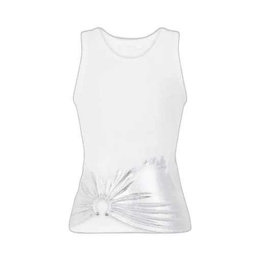 Paco Rabanne Piercing Ribbed Jersey Tank Top