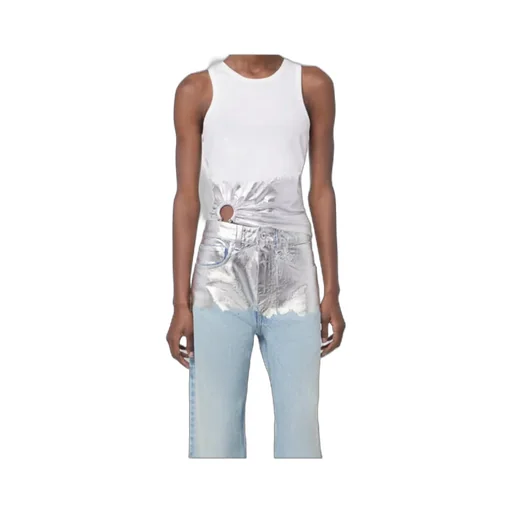 Paco Rabanne Piercing Ribbed Jersey Tank Top