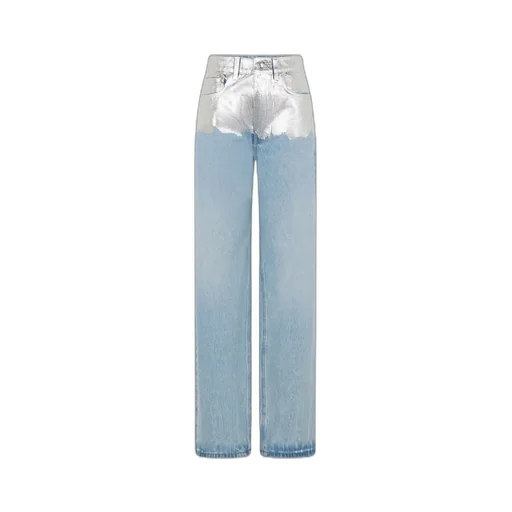 Paco Rabanne Metallic Detailed Straight Leg Jeans