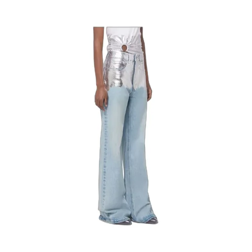 Paco Rabanne Metallic Detailed Straight Leg Jeans
