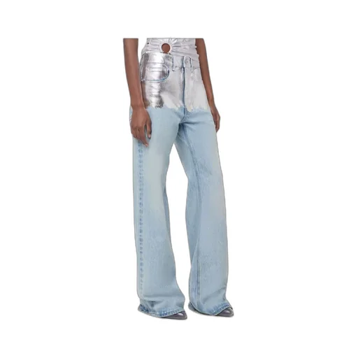 Paco Rabanne Metallic Detailed Straight Leg Jeans