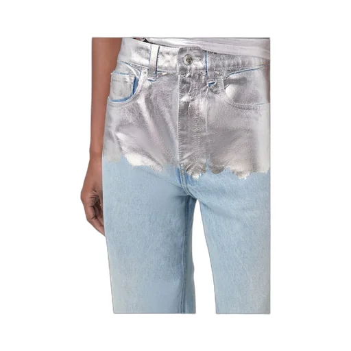 Paco Rabanne Metallic Detailed Straight Leg Jeans