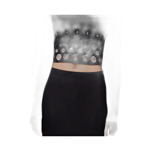 Paco Rabanne Eyelet Crop Logo Plaque Top