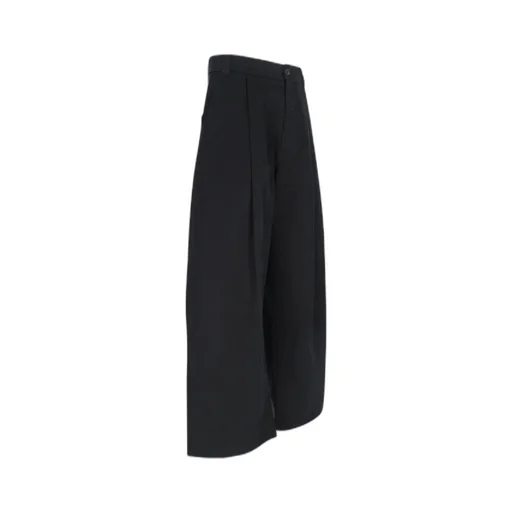 Studio Nicholson Sorte High-Waisted Wide Leg Trousers