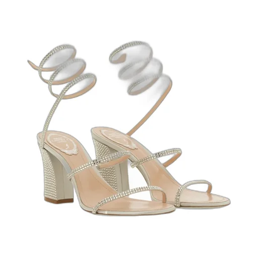 Ren Caovilla Embellished Ankle Strap Sandals