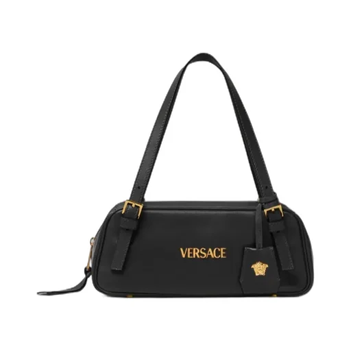 Versace Logo-Lettering Zipped Shoulder Bag