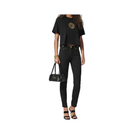 Versace Logo-Lettering Zipped Shoulder Bag