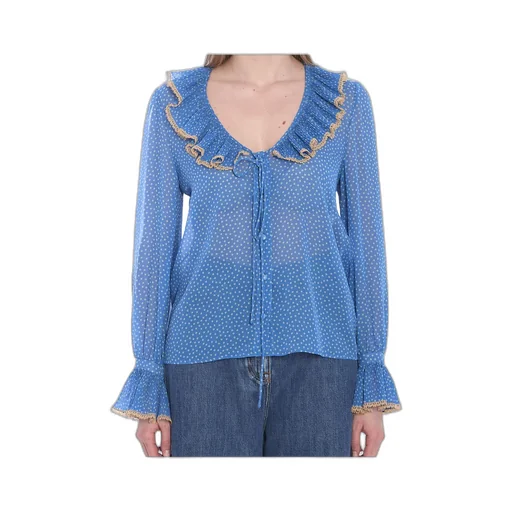 Valentino Polka Dots Ruffle Detailed Blouse