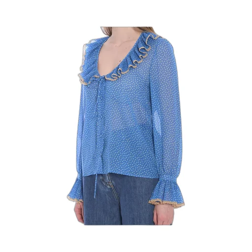 Valentino Polka Dots Ruffle Detailed Blouse