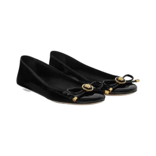 Versace Medusa-Head Round-Toe Ballerina Shoes