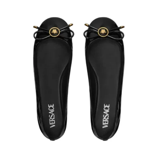 Versace Medusa-Head Round-Toe Ballerina Shoes