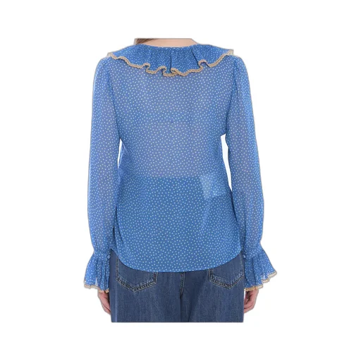 Valentino Polka Dots Ruffle Detailed Blouse