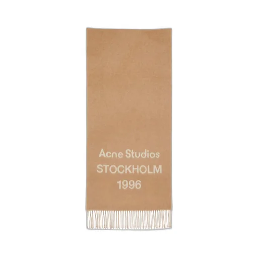 Acne Studios Logo Jacquard Fringed Scarf