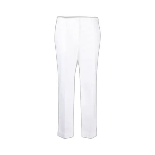 High-Waisted Cotton Tailored Trousers