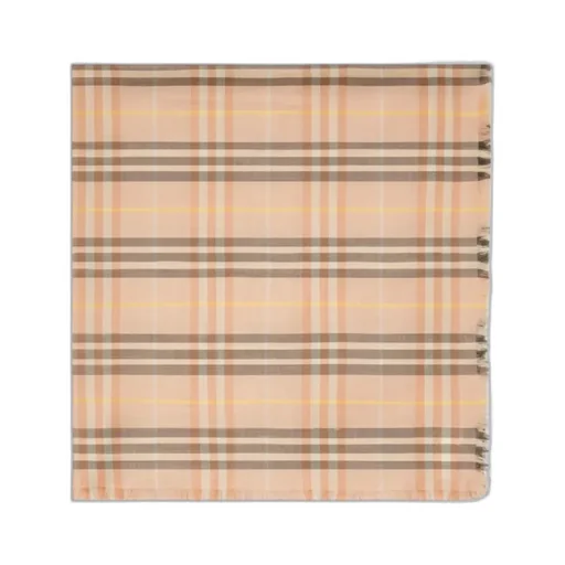 Burberry Checked Frayed Edge Scarf