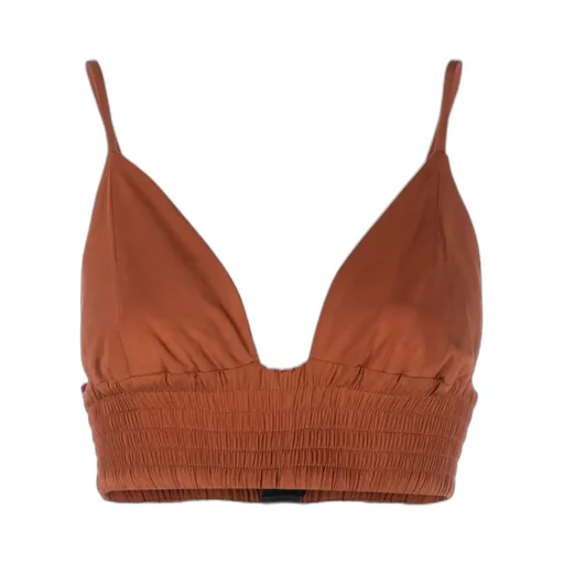 Triangle-Cup Shirred Top