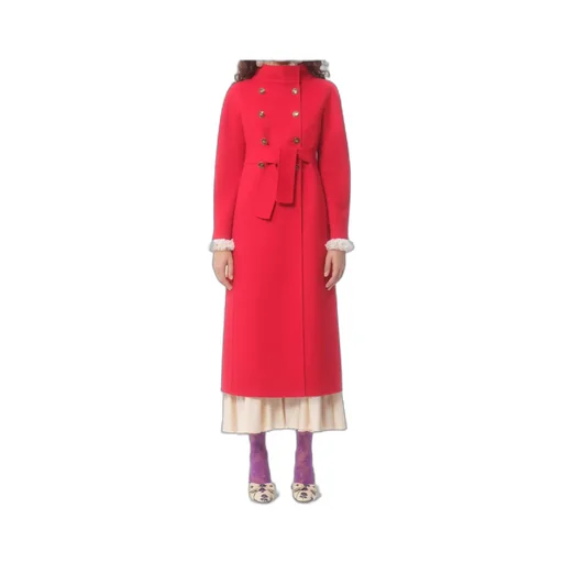 Valentino Double-Breasted High Neck Coat