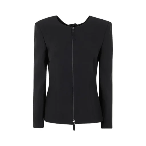 Bow-Detail Zipped Jacket