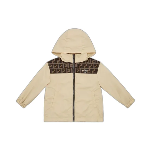 Fendi Kids Logo Printed Hooded Jacket