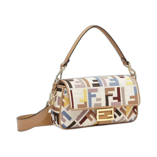 Fendi Logo Detailed Medium Baguette Bag