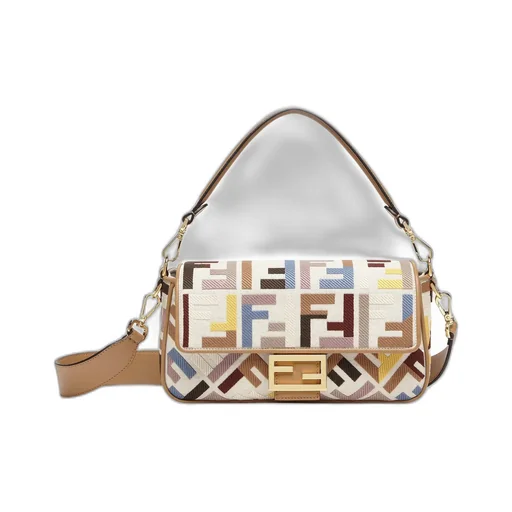 Fendi Logo Detailed Medium Baguette Bag