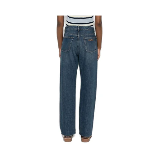 Miu Miu Logo-Embroidered Straight-Leg Jeans
