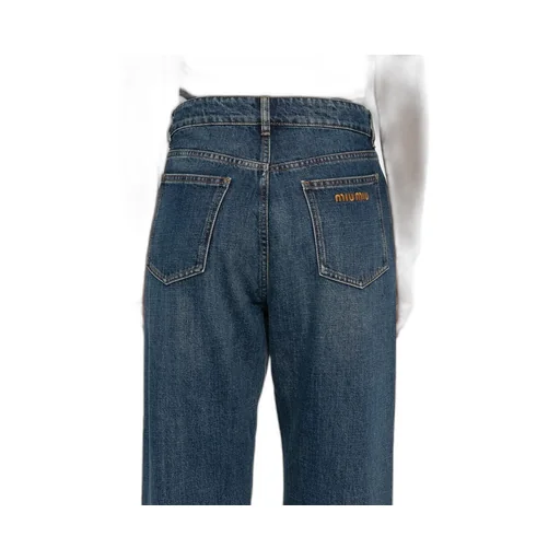 Miu Miu Logo-Embroidered Straight-Leg Jeans