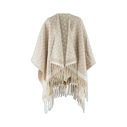Gancini-Pattern Fringed Cape