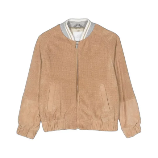 Perforated Leather Bomber Jacket