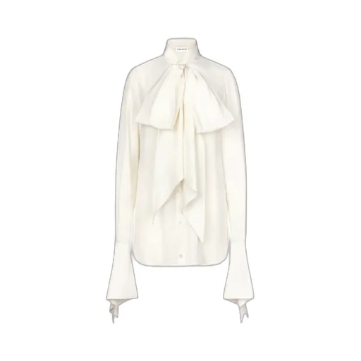 Pussy-Bow Collar Silk Shirt