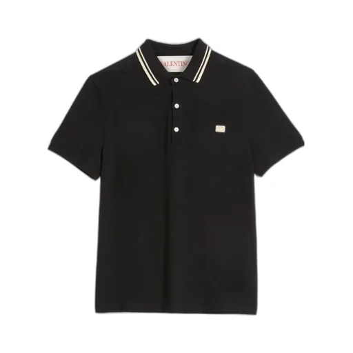 Valentino Logo Embroidered Straight Hem Polo Shirt