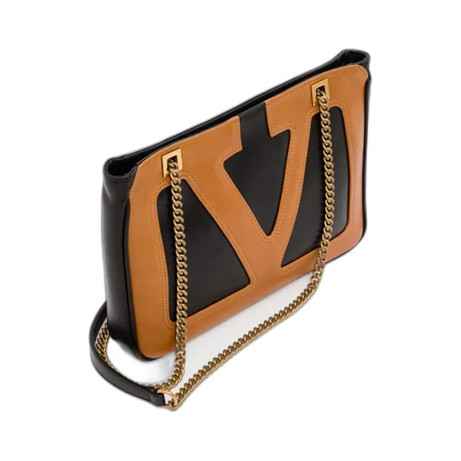 Small V-Logo Chain-Link Tote Bag