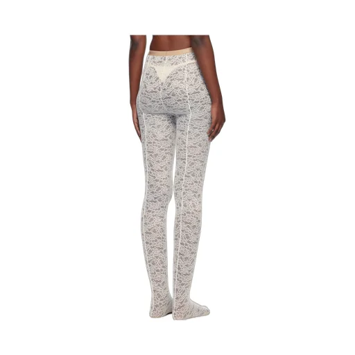 Valentino Logo Waistband Lace Detailed Tights