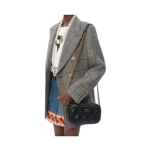 Valentino Double-Breasted Checked Blazer