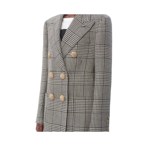 Valentino Double-Breasted Checked Blazer