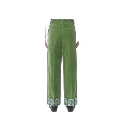 Valentino Garavani Jacquard-Hem Straight Leg Trousers