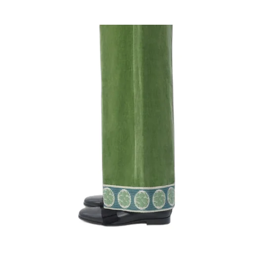Valentino Garavani Jacquard-Hem Straight Leg Trousers