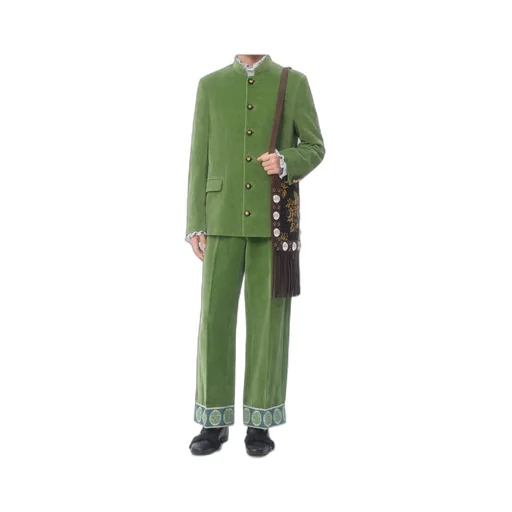 Valentino Garavani Jacquard-Hem Straight Leg Trousers