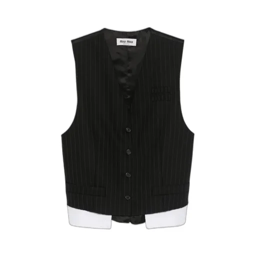 Miu Miu Striped Button-Up Gilet
