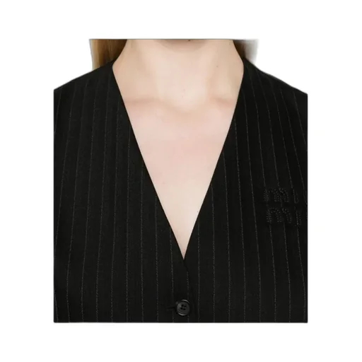 Miu Miu Striped Button-Up Gilet