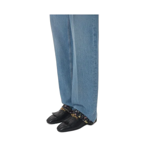 Valentino Floral Trim Straight Leg Jeans